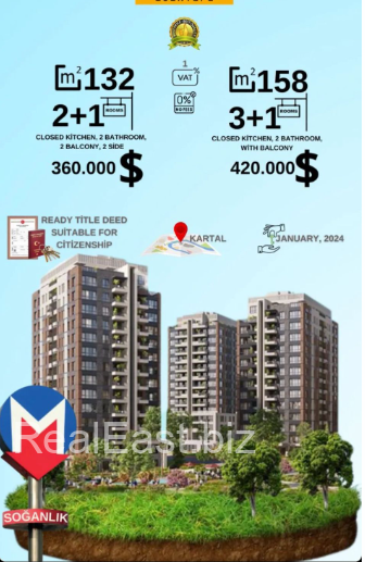 Modern 2+1 Apartment in the Heart of Kartal