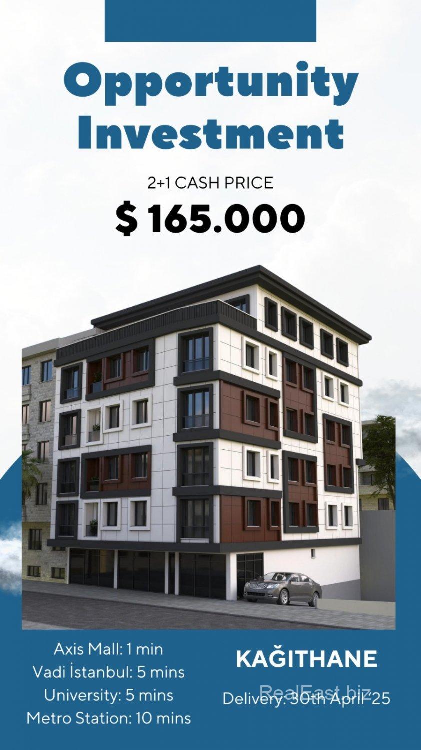 Modern 5-Storey Apartment Block in Kağıthane, Istanbul